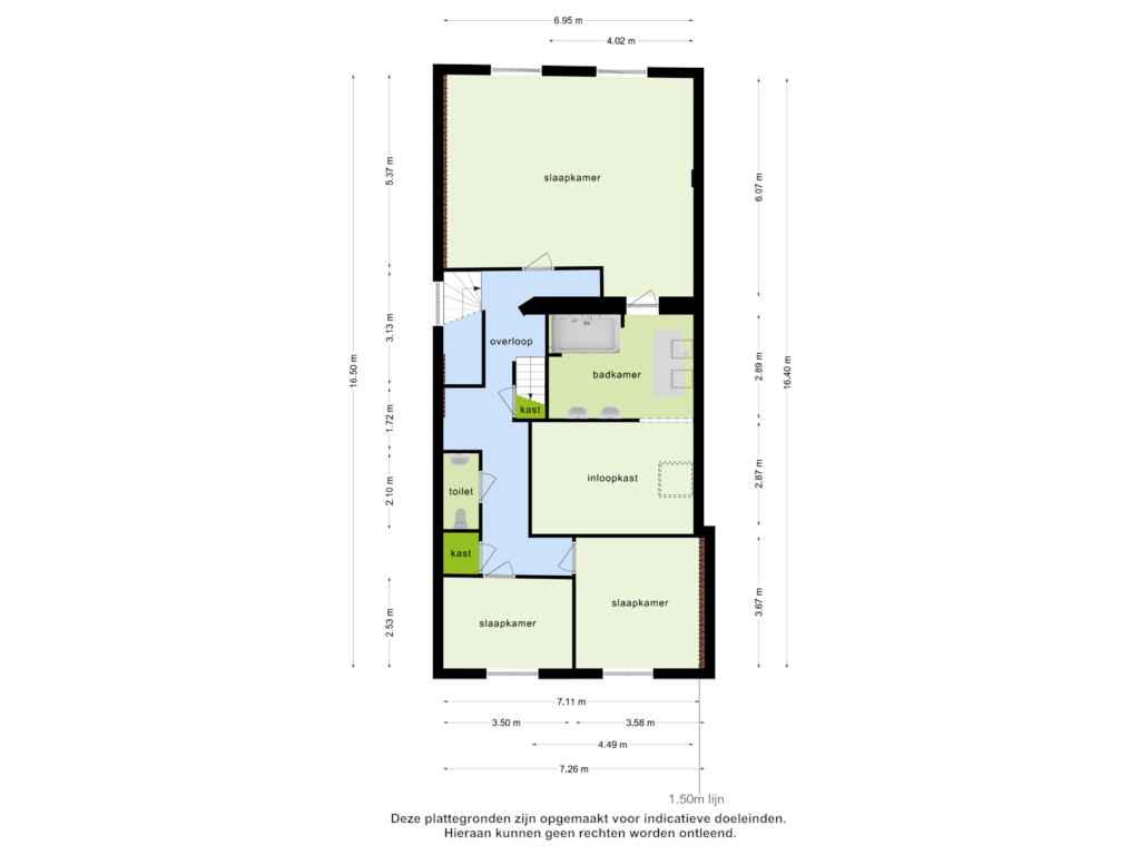 Bekijk plattegrond van 1e verdieping van Waterpoort 3