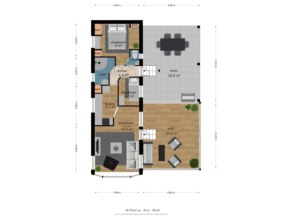 Bekijk plattegrond van BEGANE GROND van De Peel 13-J112