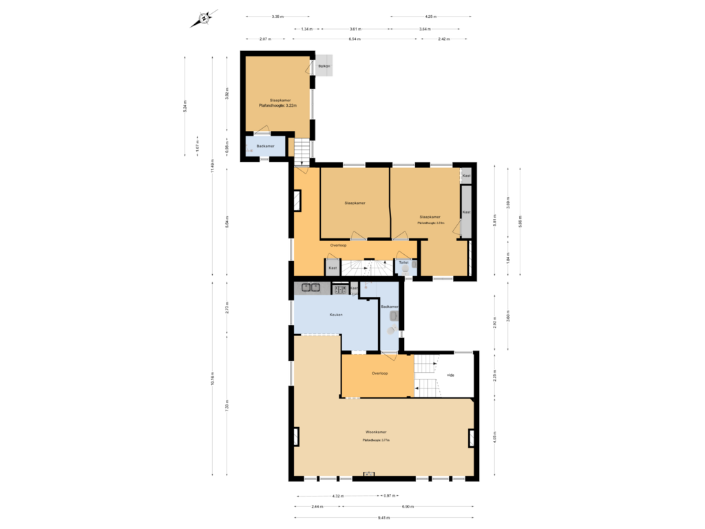 View floorplan of 1e Verdieping of Hoflaan 134