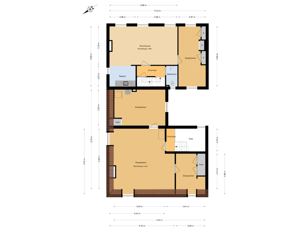 View floorplan of 2e Verdieping of Hoflaan 134