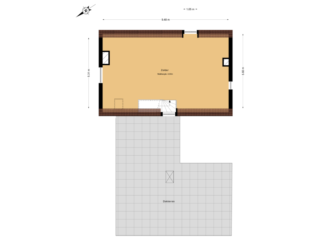 View floorplan of 3e Verdieping of Hoflaan 134