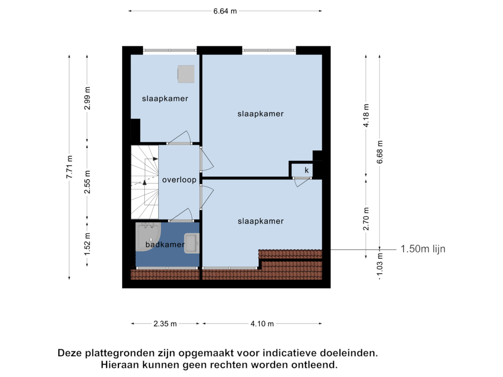 Bekijk plattegrond van 1e verdieping van Noordwal 27