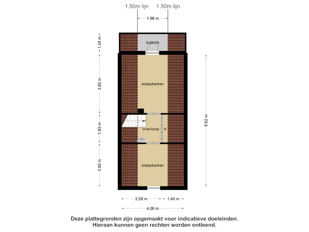 Bekijk plattegrond van 1e verdieping van Boslaan 1-R19