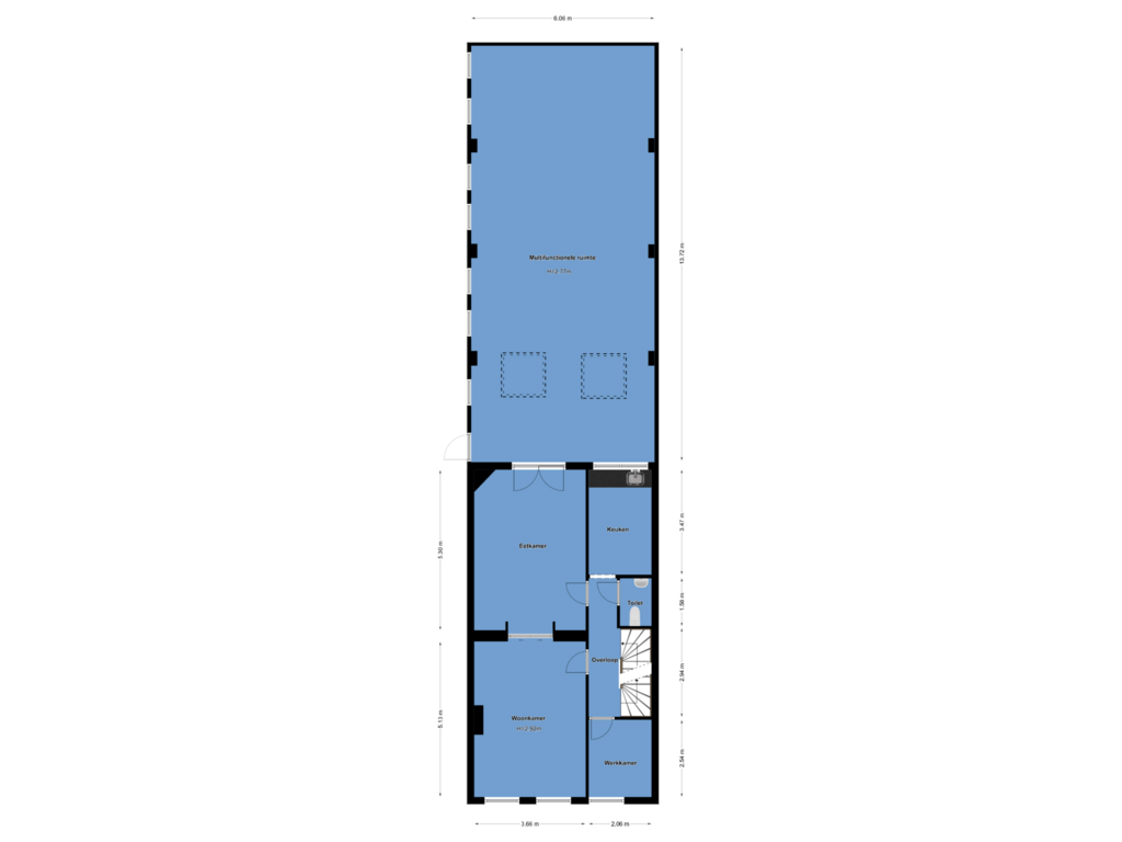 Bekijk plattegrond van Eerste Verdieping van Vlietlaan 54