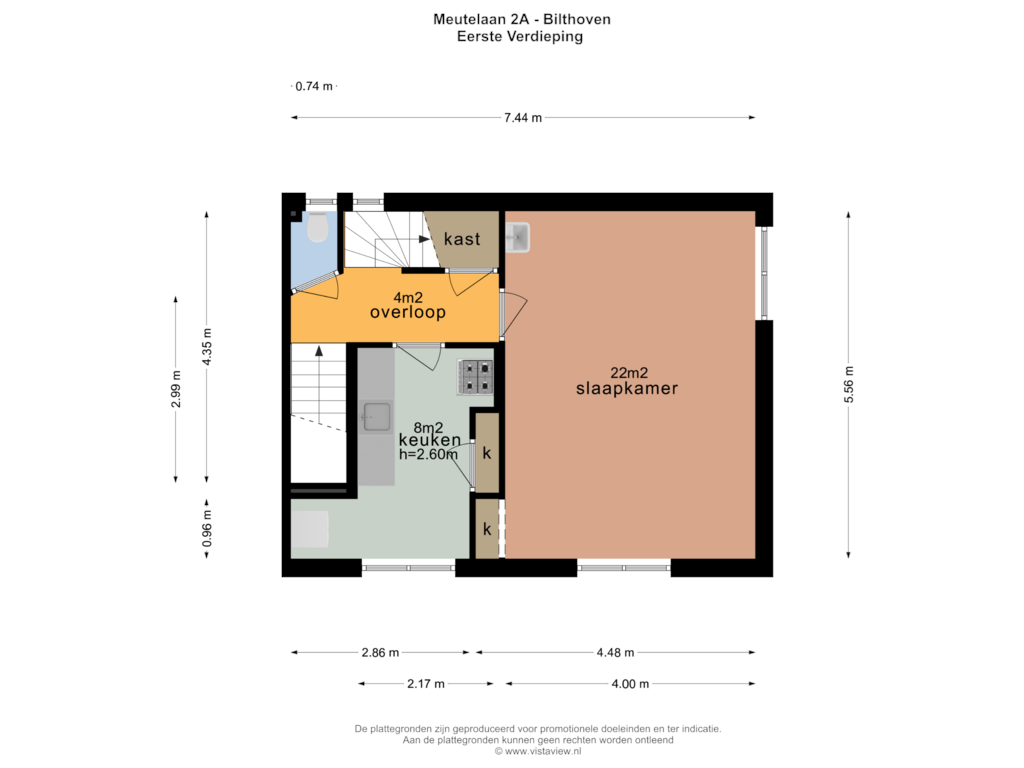 Bekijk plattegrond van EERSTE VERDIEPING van Meutelaan 2