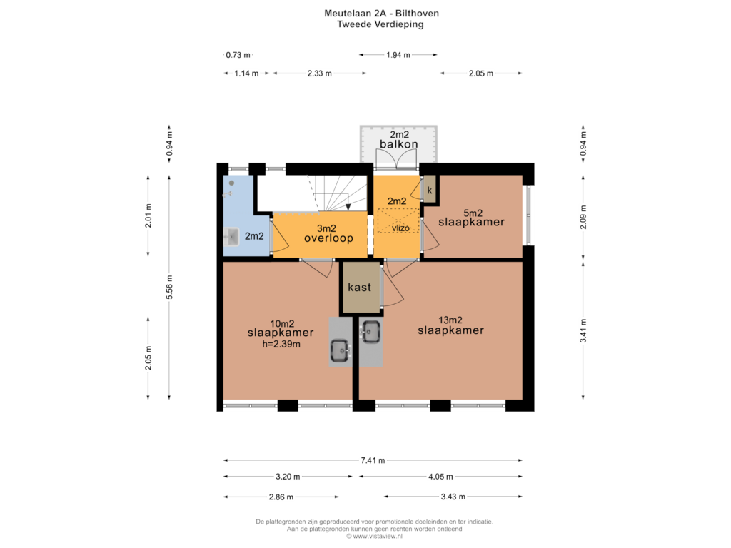 Bekijk plattegrond van TWEEDE VERDIEPING van Meutelaan 2