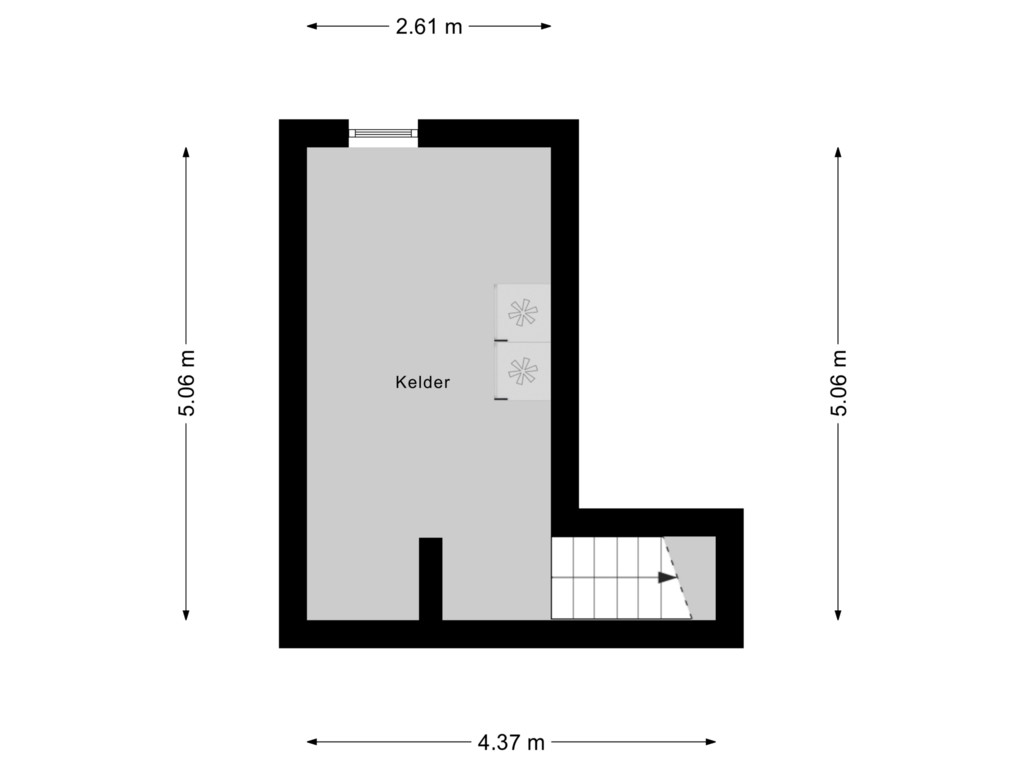 Bekijk plattegrond van Kelder van Schoolstraat 26