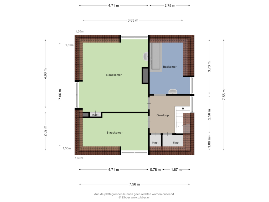 Bekijk plattegrond van Eerste Verdieping van Kromstraat 111