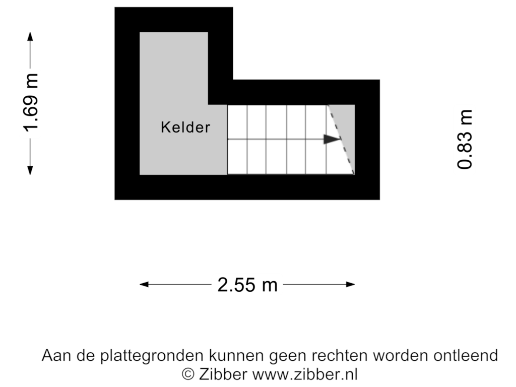 Bekijk plattegrond van Kelder van Kromstraat 111