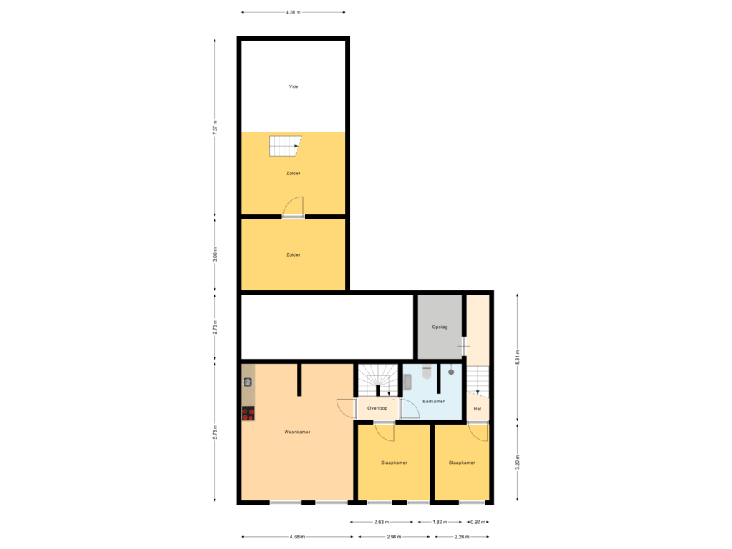 Bekijk plattegrond van 1e Verdieping van Dorpsstraat 28