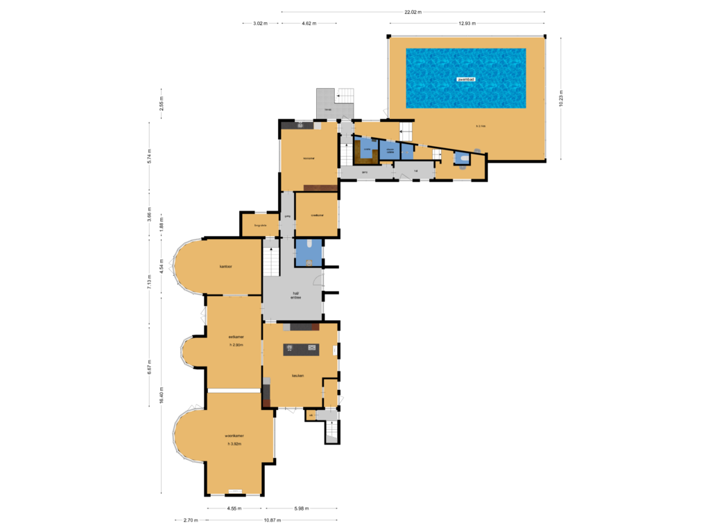 View floorplan of Begane grond of Oranje Nassaulaan 10