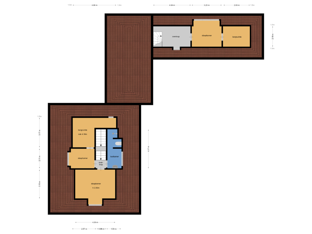 View floorplan of 2e verdieping of Oranje Nassaulaan 10