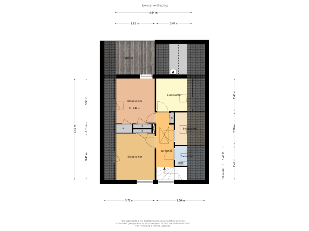 View floorplan of Eerste verdieping of Buntwal 9-B