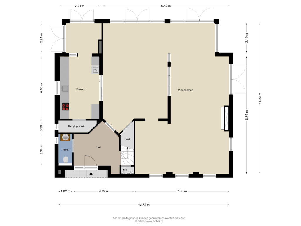 Bekijk plattegrond van Begane Grond van Patersweg 13