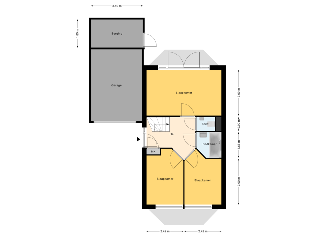 View floorplan of Begane Grond of Westlangeweg 1-A167