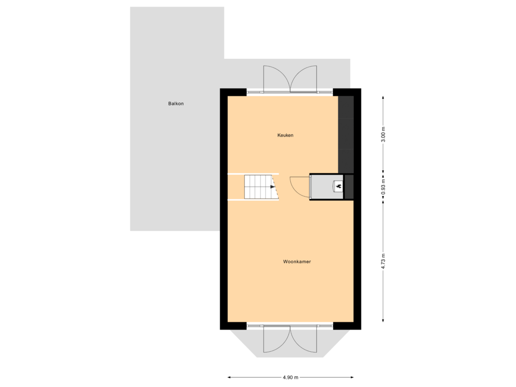 View floorplan of 1e Verdieping of Westlangeweg 1-A167