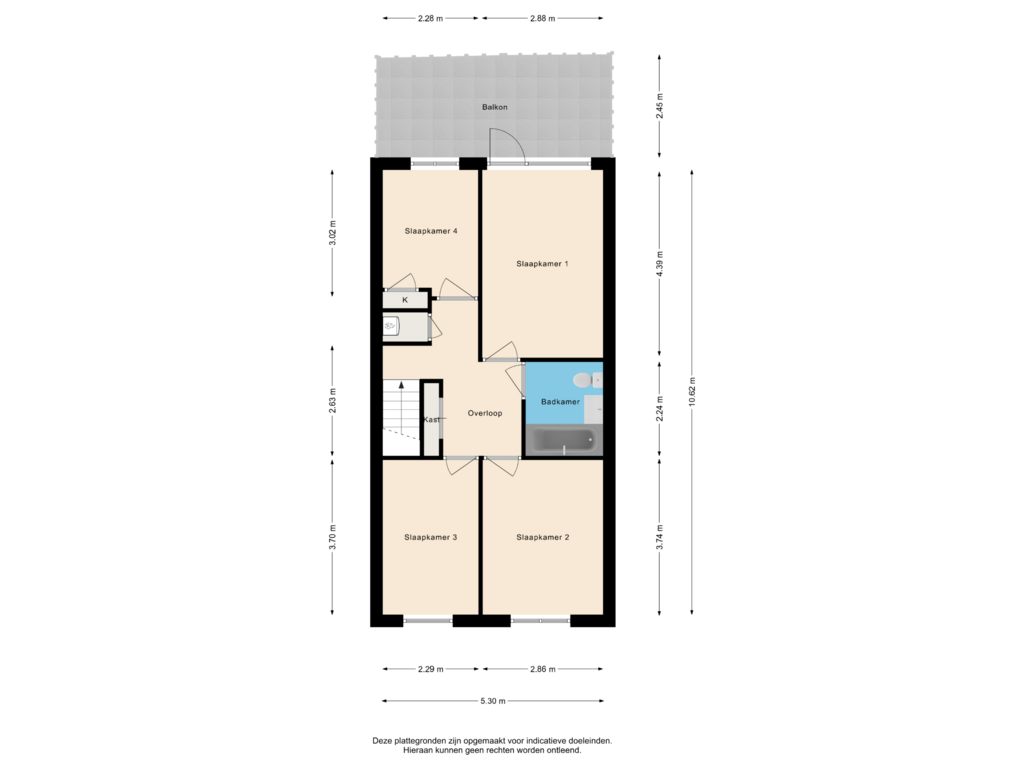 View floorplan of 2e Verdieping of Generaal Cronjéstraat 111-RD