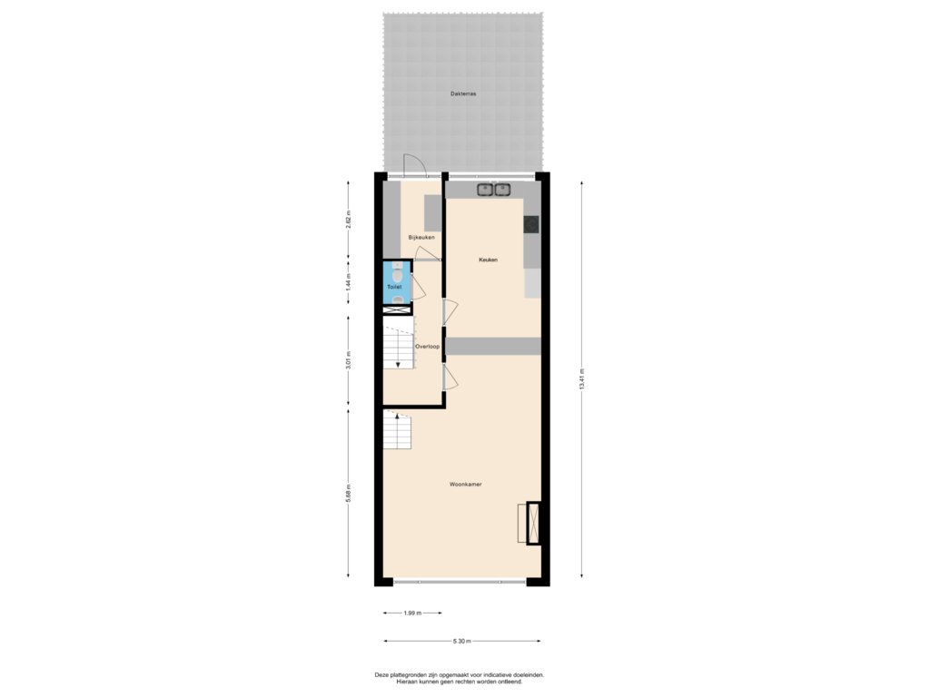 View floorplan of 1e Verdieping of Generaal Cronjéstraat 111-RD