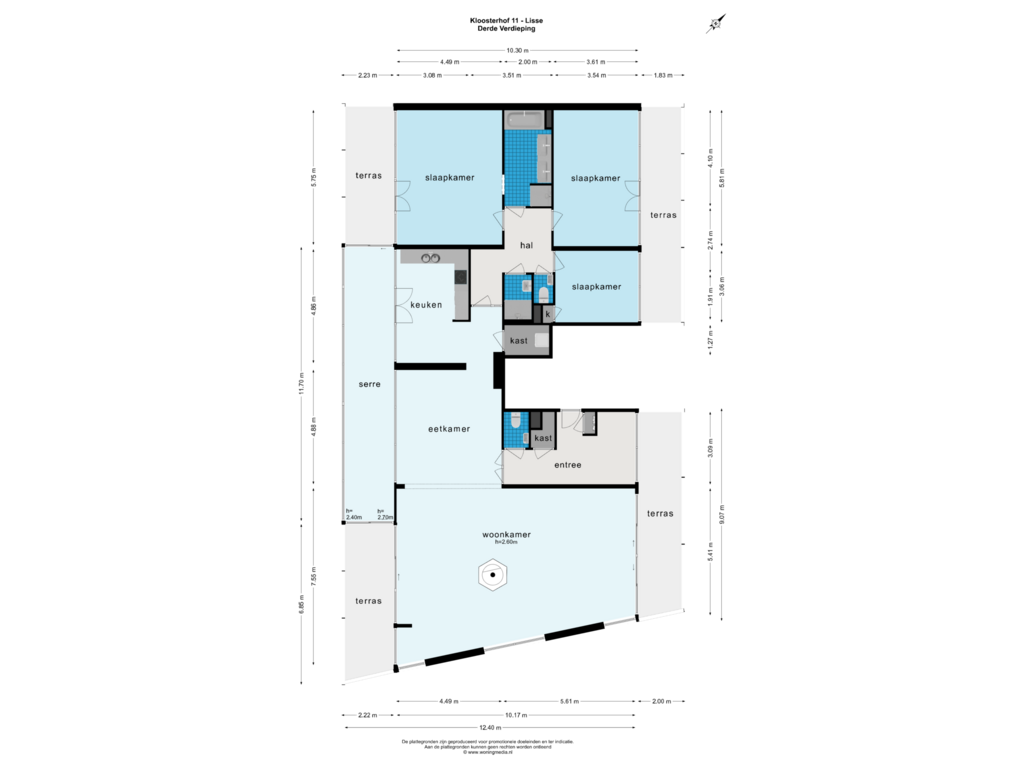 Bekijk plattegrond van DERDE VERDIEPING van Kloosterhof 11