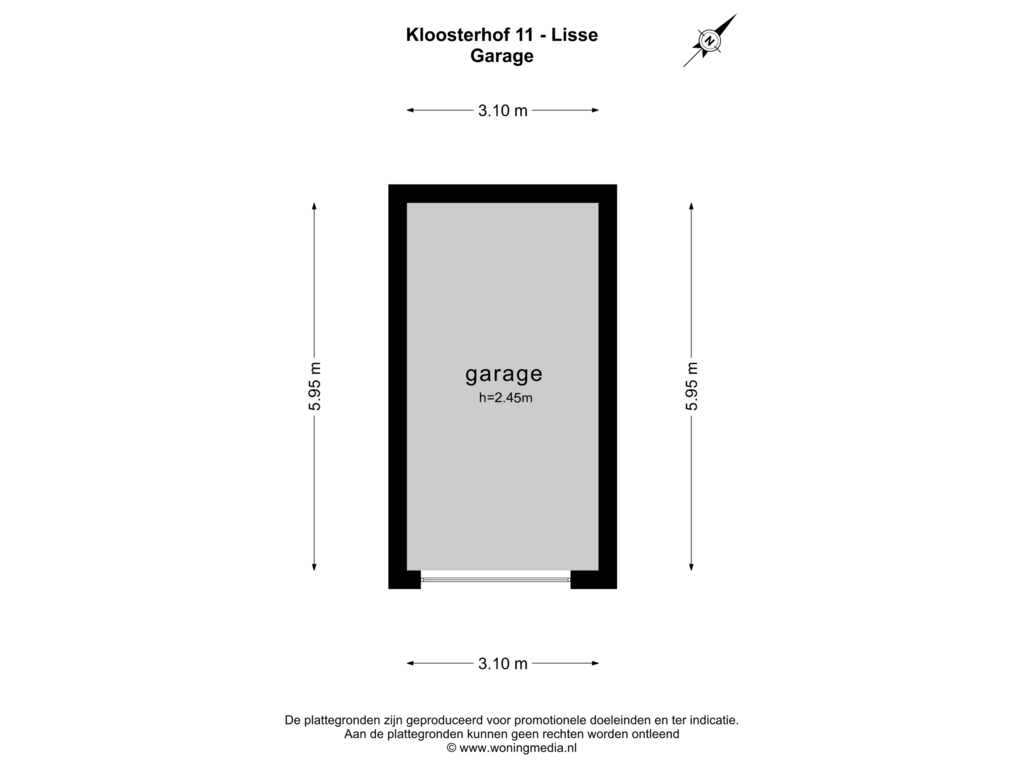 Bekijk plattegrond van GARAGE van Kloosterhof 11