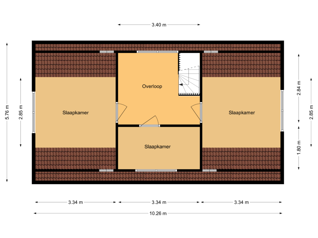 Bekijk plattegrond van 1e verdieping van Oosteinde 3-H33