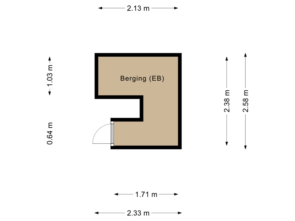 View floorplan of berging of Van Kinsbergenstraat 122-F