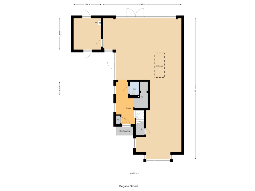 Bekijk plattegrond van Begane Grond van Groenlandse kade 16-A