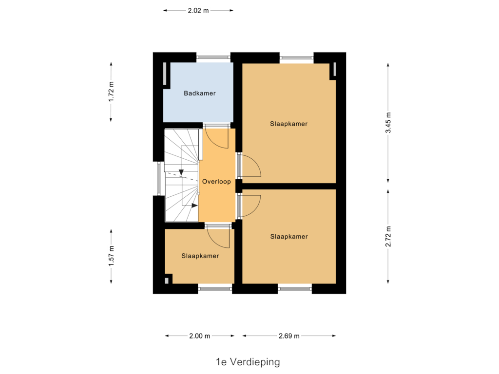 Bekijk plattegrond van 1e Verdieping van Groenlandse kade 16-A