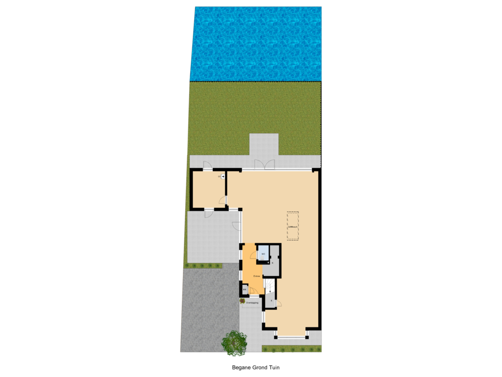 Bekijk plattegrond van Begane Grond Tuin van Groenlandse kade 16-A