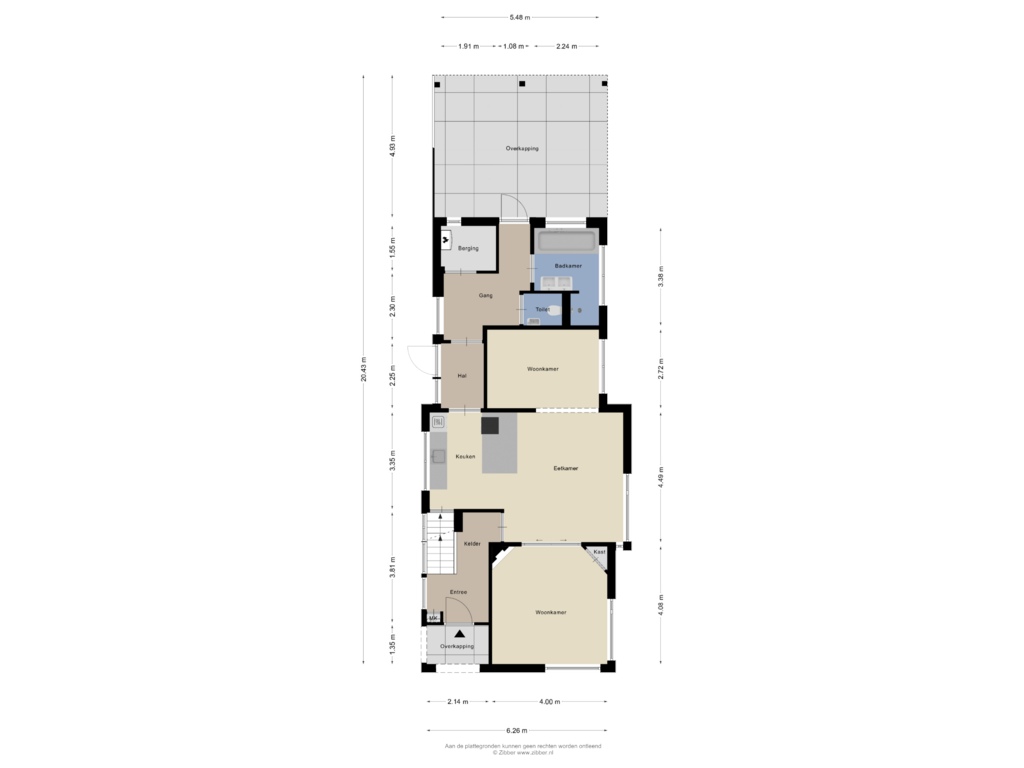 Bekijk plattegrond van Begane Grond van Wedderweg 36