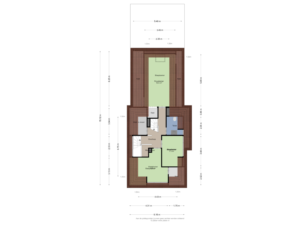 Bekijk plattegrond van Eerste Verdieping van Wedderweg 36