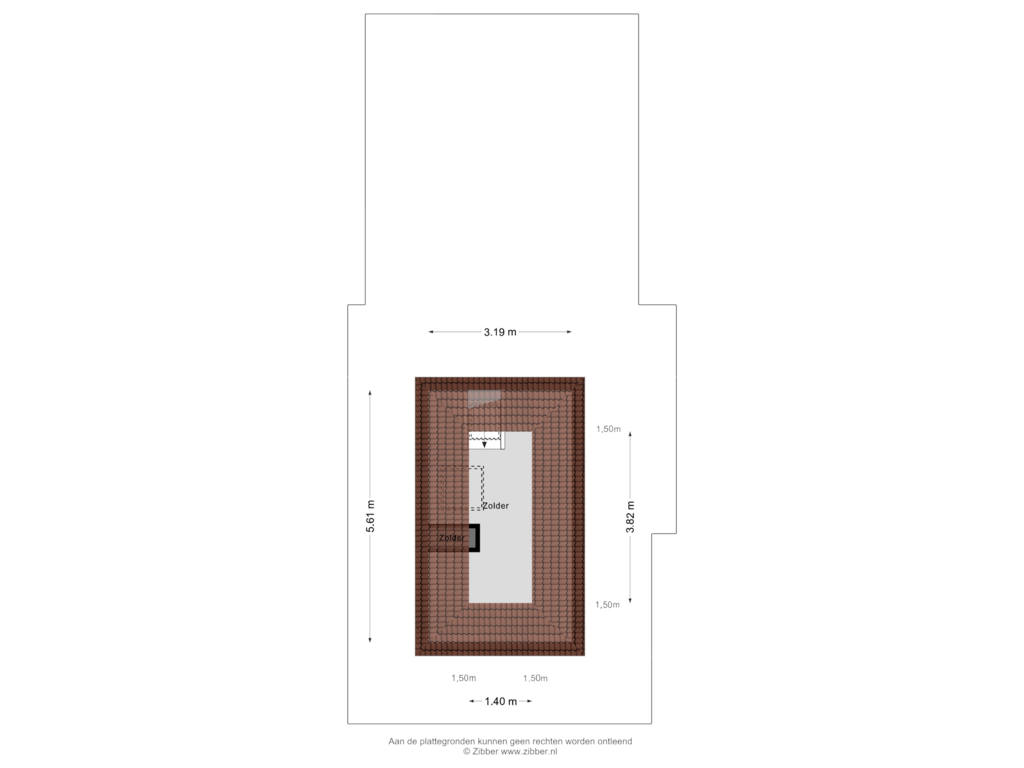 Bekijk plattegrond van Zolder van Wedderweg 36