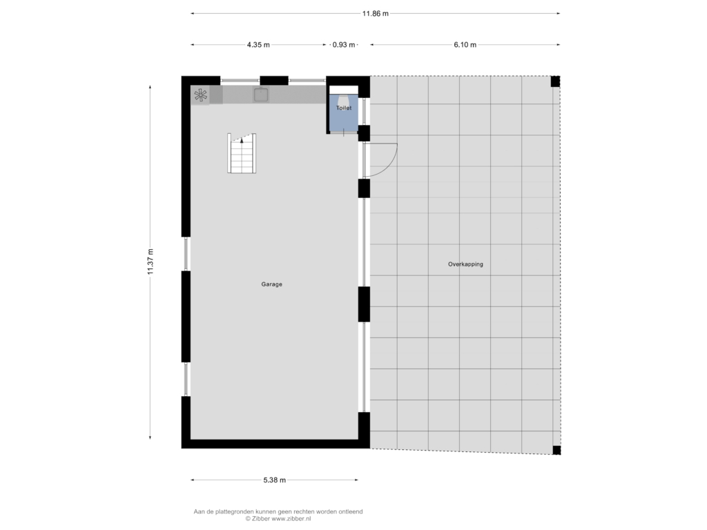 Bekijk plattegrond van Garage van Wedderweg 36