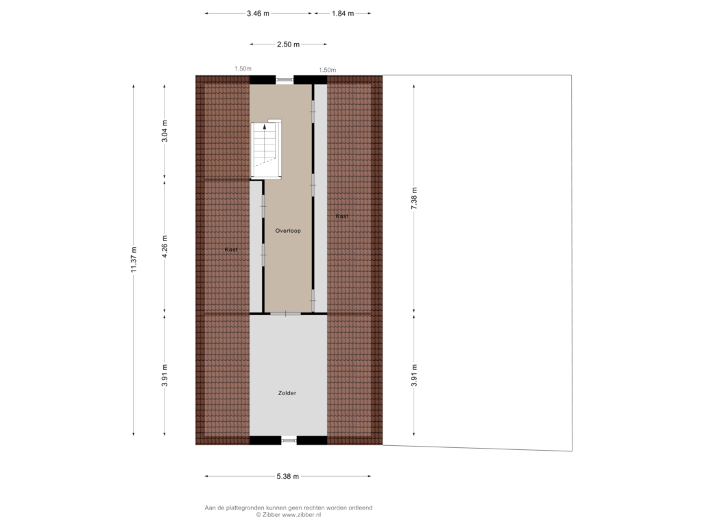 Bekijk plattegrond van Zolder van Wedderweg 36