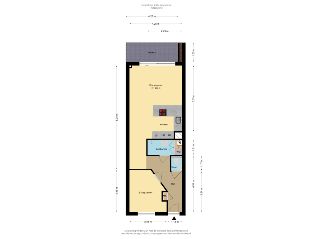 Bekijk plattegrond van Plattegrond van Kapelstraat 24