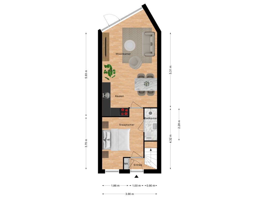 Bekijk plattegrond van Begane Grond van Meidoornstraat 14