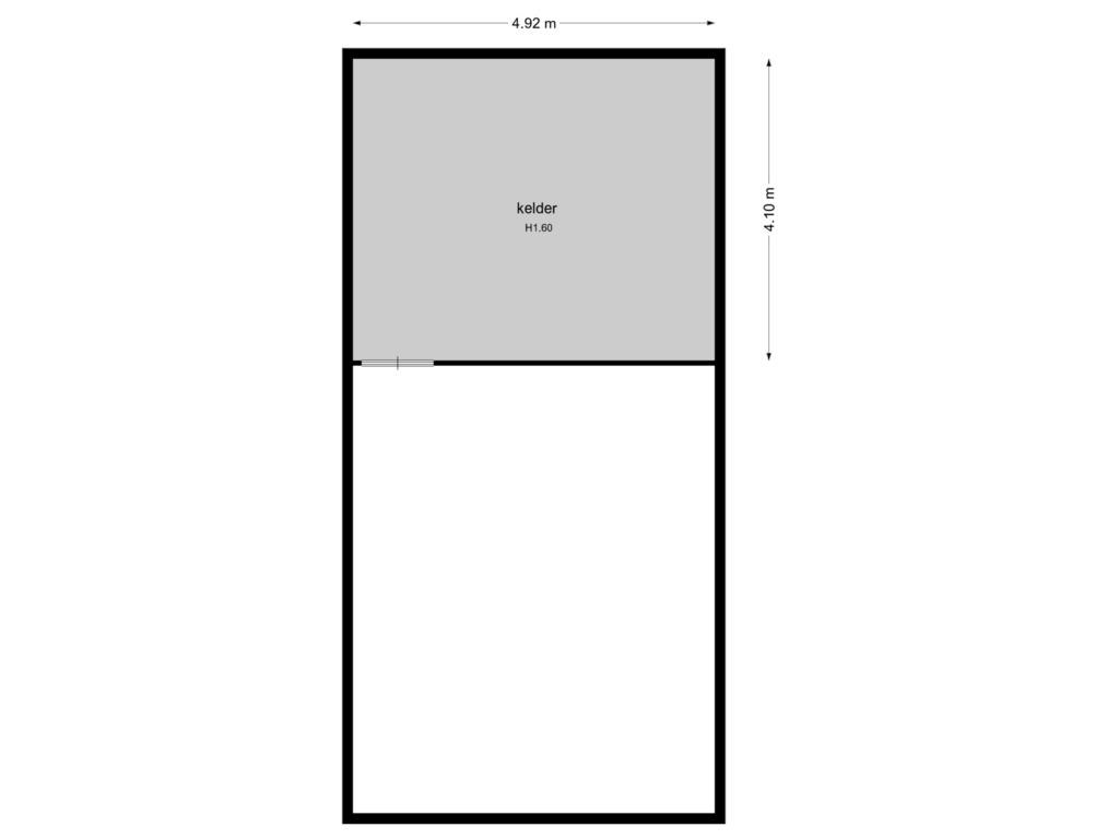 View floorplan of kelder of Kloosterstraat 24