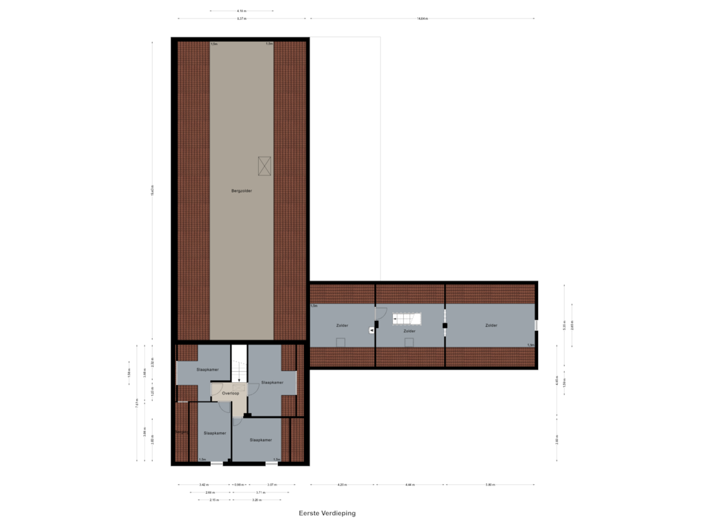 Bekijk plattegrond van Eerste Verdieping van Veldstraat 73