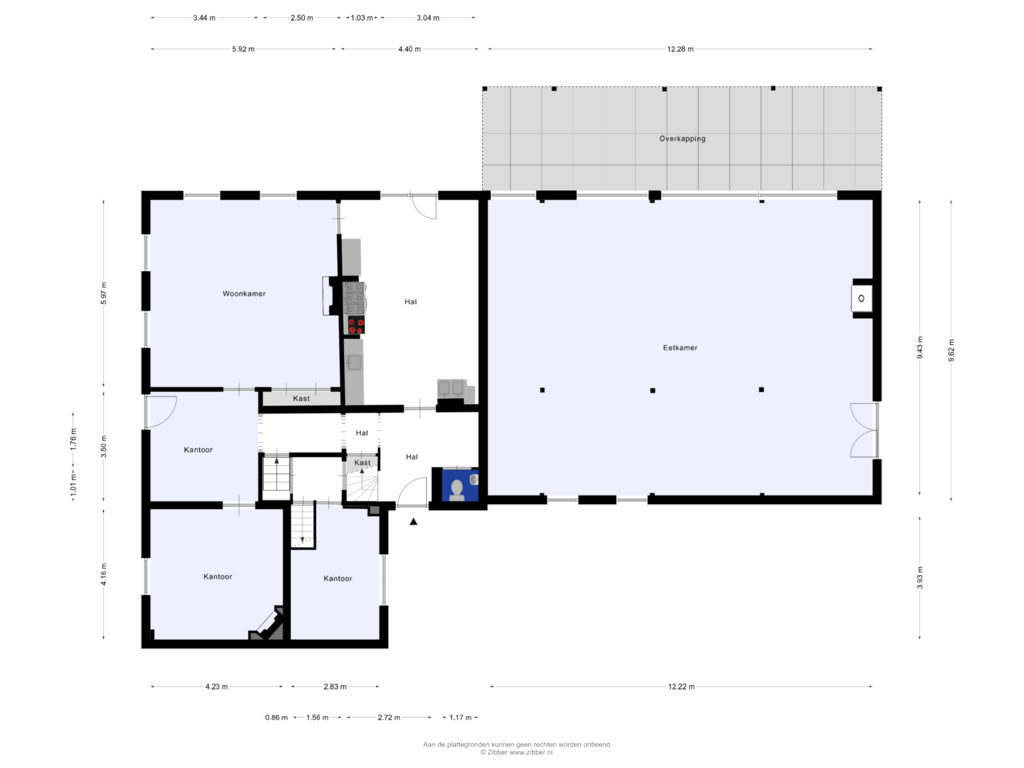 View floorplan of Begane grond of Heusdenhoutseweg 21