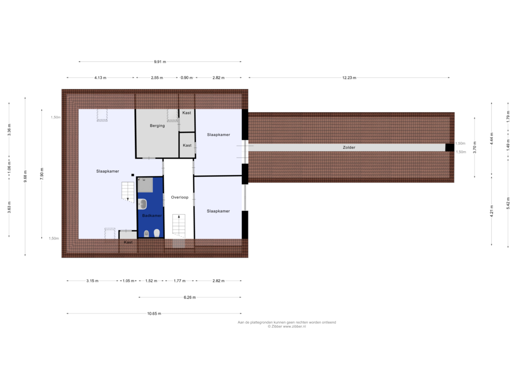 View floorplan of Tweede verdieping of Heusdenhoutseweg 21