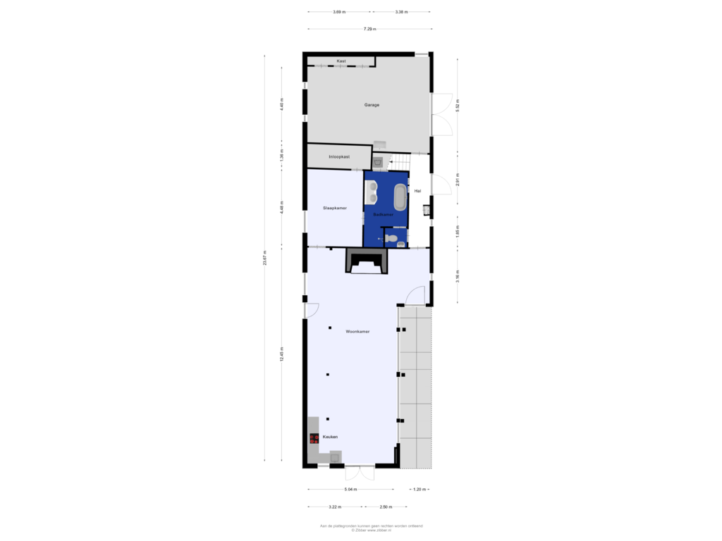 View floorplan of Koetshuis of Heusdenhoutseweg 21