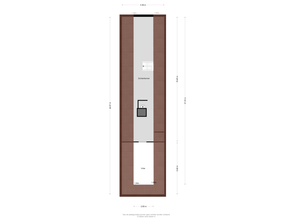 View floorplan of Bijgebouw zolder of Heusdenhoutseweg 21