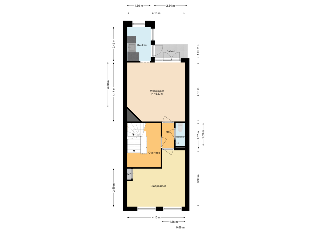 Bekijk plattegrond van Derde verdieping - 12 van Oude Waal 11-+ 12