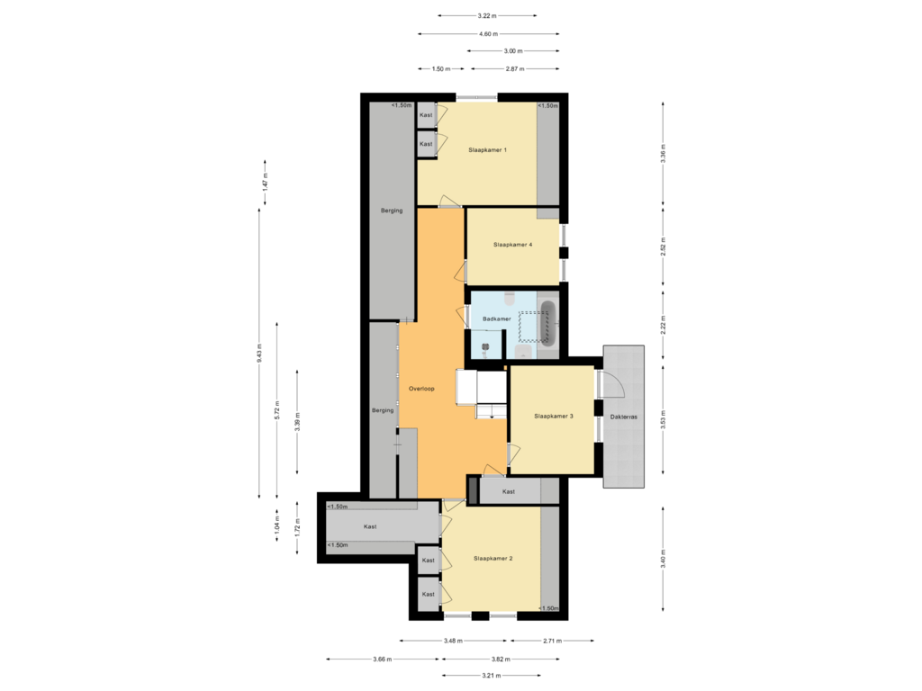 View floorplan of Eerste verdieping of Oude Rijksweg 193