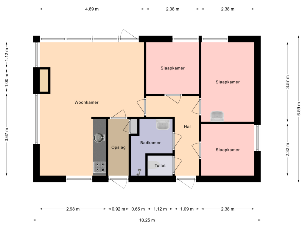 Bekijk plattegrond van First floor van Aelderholt 1-105