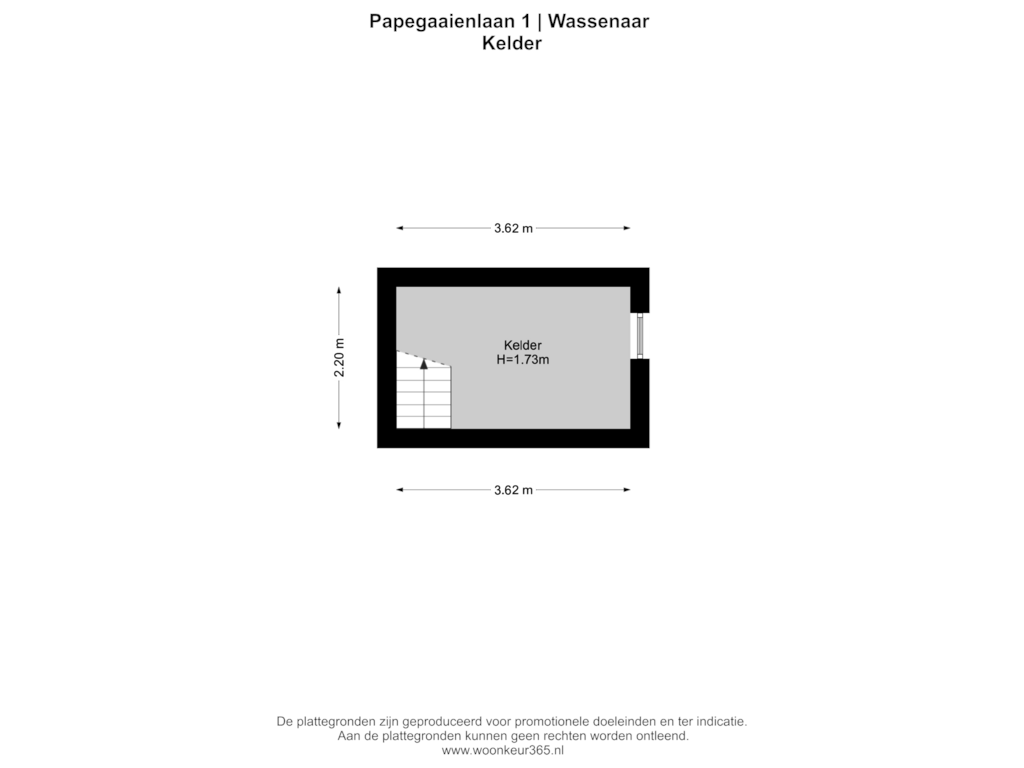 Bekijk plattegrond van Kelder van Papegaaienlaan 1