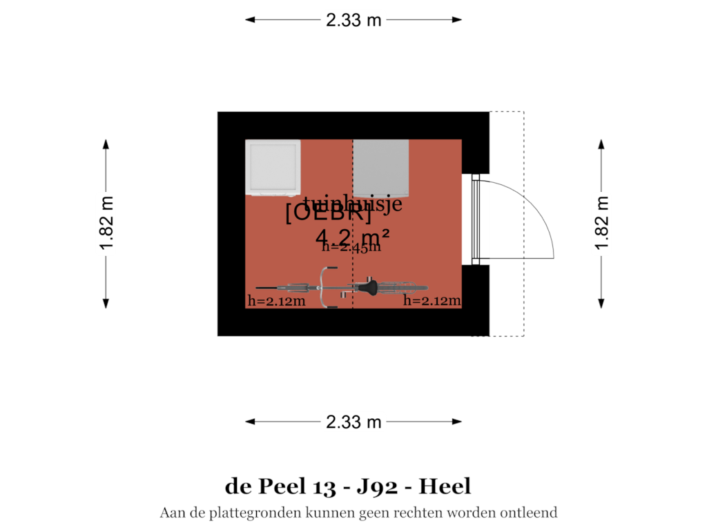 Bekijk plattegrond van TUINHUISJE van De Peel 13-J92