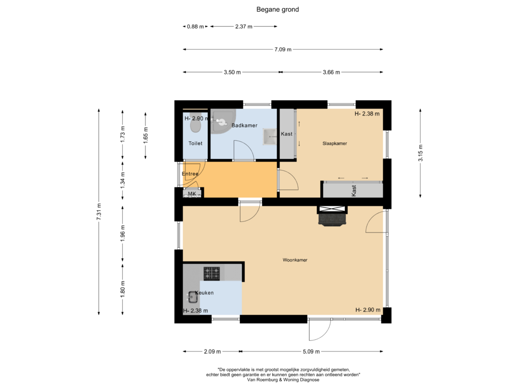 View floorplan of Begane grond of Veenwaterweg 3-2