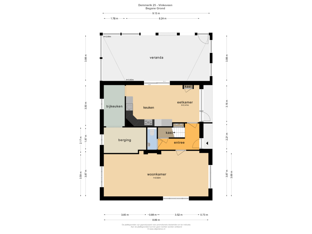 View floorplan of BEGANE GROND of Demmerik 25