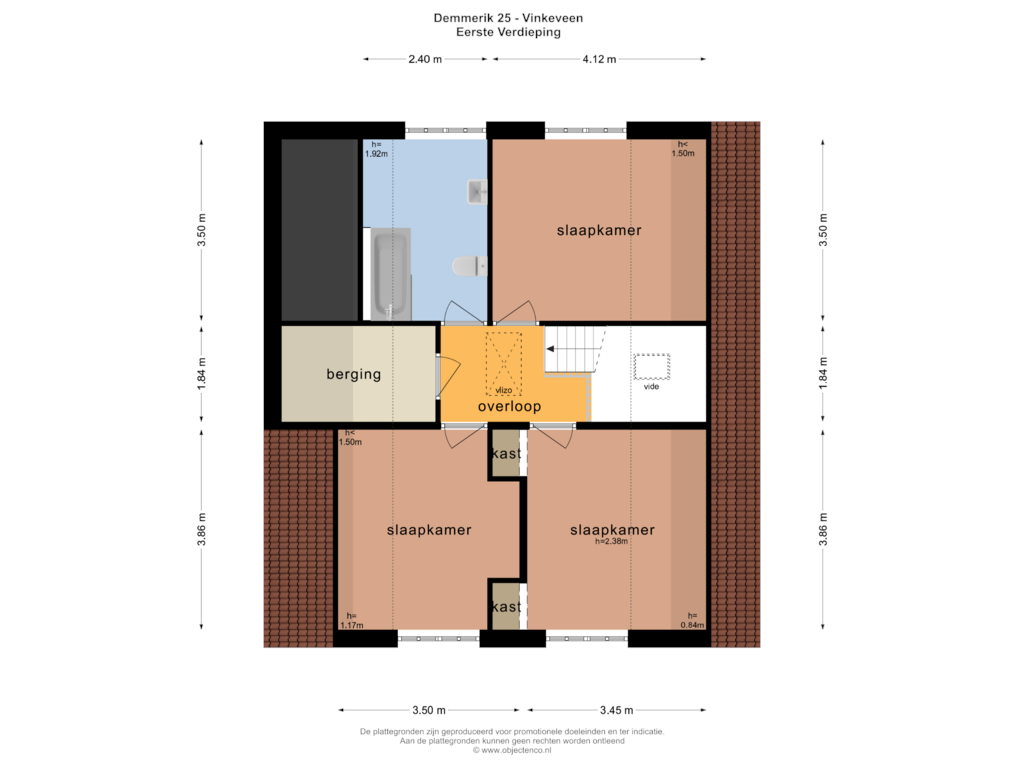 View floorplan of EERSTE VERDIEPING of Demmerik 25